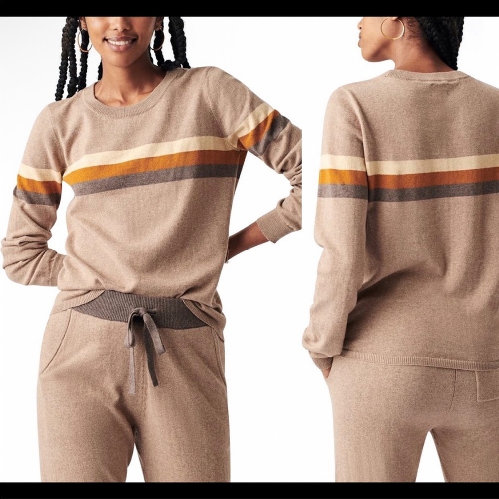 Faherty Multicolor Striped Crew Neck Sweater